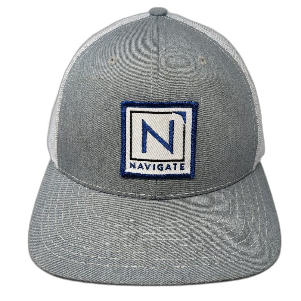 Richardson 112 Trucker Hat Gray One Size Snapback Mesh Back Navigate Patch Cap
